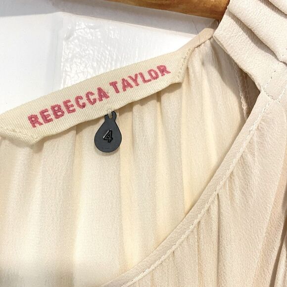 Rebecca Taylor Sweetheart Neck Silk Top Blue Midi Dress 4 - Picture 11 of 11